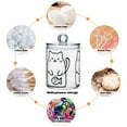 thumbnail image 6 of Yayeee 2 Pack Qtip Holder Bathroom Cotton Swab Canister with Lid Clear Dispenser Set, White Chubby Cat, 6 of 6