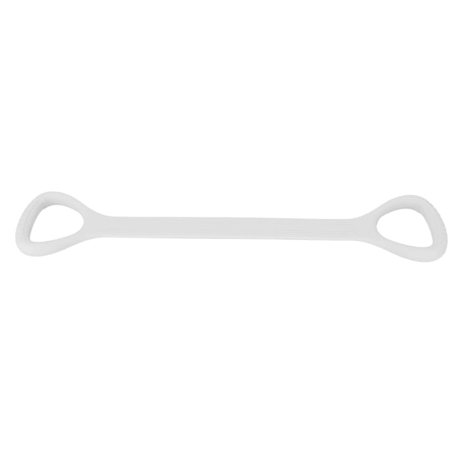 Banda de resistencia en forma de 8 de silicona elástica ancha para ejercicios con mango de masaje, color gris claro