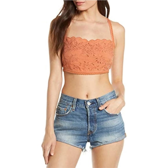 Free People Cassandra Crop Bralette para mujer, marrón, grande