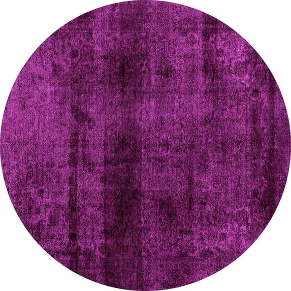Ahgly Company Indoor Round Abstract Pink Modern Area Rugs, 4' Round