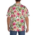 thumbnail image 3 of Pofeuu Rose Flowers Print Mens Casual Short Sleeve Shirts Beach Summer Spread Collar Pocket Tops Men's Casual Short-sleeved Shirt-X-Large, 3 of 5
