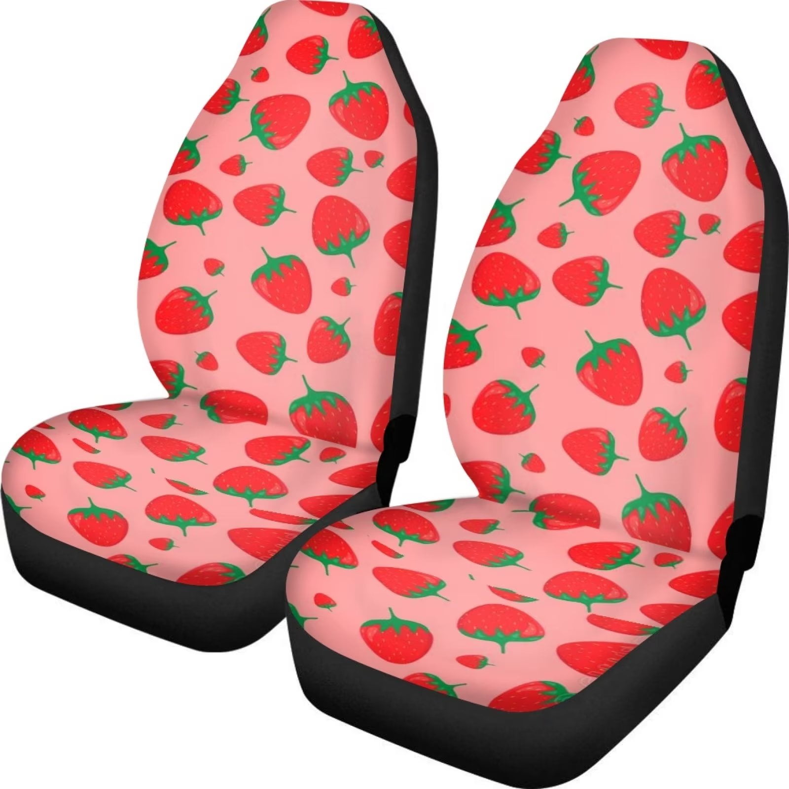FKELYI Cartoon Strawberry Print Cars Seat Covers Front Only,Interior