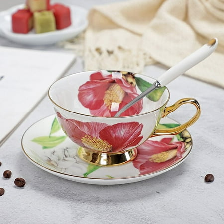 

Ceramic Afternoon Tea Cups Saucers Bone Chinese Coffee Cups Trays and Tableware Sets Tea Set Cups tazas de cafe turkish kitchen