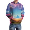thumbnail image 5 of Dreamy Landscape with Flowers And Clouds Men's Women Vintage 3D Hooded Sweatshirt - All-Season Loose Fit Streetwear, 5 of 6