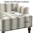 thumbnail image 2 of DREAMSIDEA Stripe Accent Chair ArmChair,Living Room Chair with Arms, Comfy Single Sofa Reading Chair Nailhead Trim for Bedroom, Gray, 2 of 7