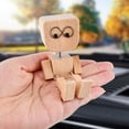 thumbnail image 5 of Shaking Wooden Man, Shaking Wooden Man Figurine with 12PCS Magnetic Expressions, Handmade Shak Feet Woodens Doll Gifts for for Car Accessories and Desk Decoration, 5 of 9
