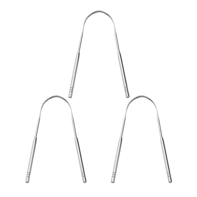 Kit de raspador de lengua de acero inoxidable, paquete de 3 limpiadores de lengua de acero inox Carevas Limpiadores de lengua