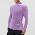 thumbnail image 2 of Wdgfv Men's Solid Color High Neck Long Sleeve Pullover Knitwear Sweater Coat for All Seasons Comfort, 2 of 4