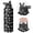 Alien and UFO Black Pattern-2, variant on Alien and UFO Black Pattern Insulated Water Bottle with Straw, Vacuum Insulated Vacuum Thermal Flask Built-in Carry Handle Gifts Ideas for Birthday Holiday Party