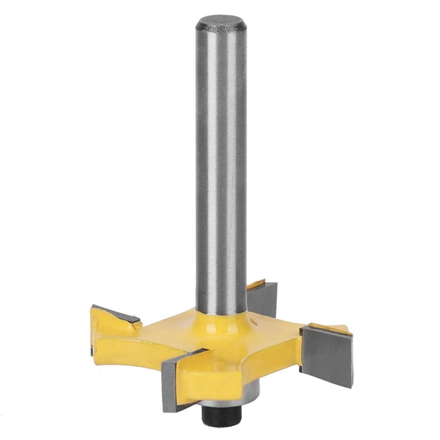 Anti-Reverse High Hardness Router Bit Set, Router Bit Set 1/4 Shank, Cemented Carbide, Milling For Woodworking 4-Blade T Slot Router Bit 6x1/4