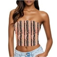 thumbnail image 2 of Zedker Women's Floral Tube Tops Ruffled Strapless Bandeau Sleeveless Loose Holiday Style Multicolor Plus S, 2 of 7