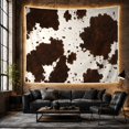 thumbnail image 6 of Realistic Cowhide Pattern Against Off-White Background, Cozy Rustic for Nature Lovers, Abstract Animal Wall Art, Housewarming Gift Tapestry Wall Hanging for Living Room and Bedroom, 6 of 7