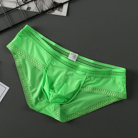 

Men s Underwear Sexy Ice Silk Briefs Low Waist Breathable Bikini Underpants