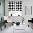 thumbnail image 4 of Black and White Checkered Kitchen Curtains Small Short 39 Inch Length, Farmhouse Buffalo Plaid Grommet Top Bedroom Living Room Curtains, Light Filtering Cafe Curtain Drapes 2 Panels Set 55''x39'', 4 of 9