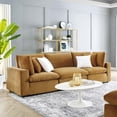 thumbnail image 2 of Sofa, Velvet, Brown, Modern Contemporary Urban Design, Living Lounge Room Hotel Lobby Hospitality, 2 of 10