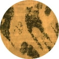 thumbnail image 1 of Ahgly Company Indoor Round Abstract Orange Modern Area Rugs, 3' Round, 1 of 4