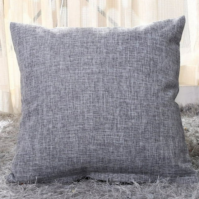 Nvzi 2 fundas de almohada de lino grueso con estampado verde, funda de almohada colorida, ilumina el paisaje de tu dormitorio 17,72 x 17,72 pulgadas (gris oscuro)