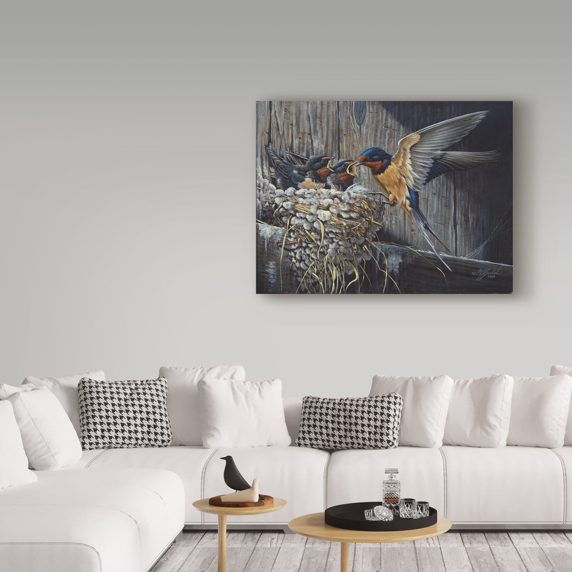 Trademark Fine Art 'Country Barn Swallows' Canvas Art by Wilhelm Goebel