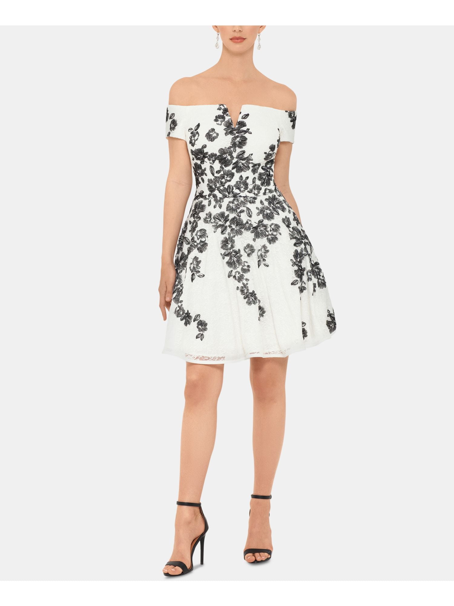 xscape off the shoulder lace dress