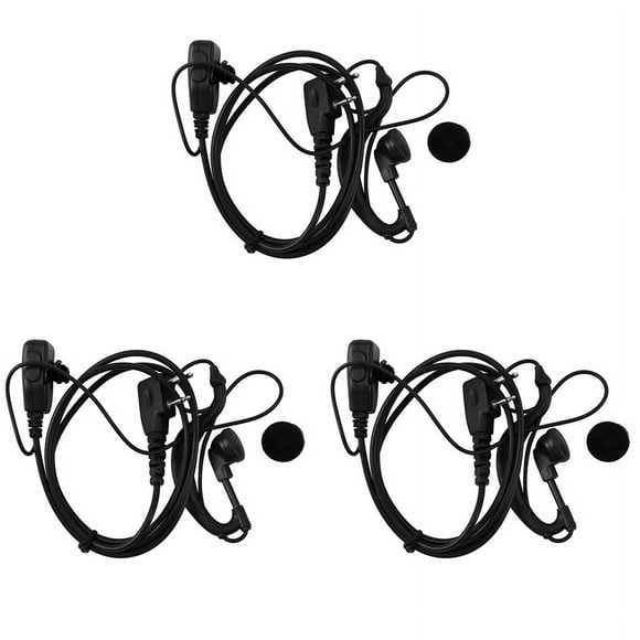 3X Walkie Talkie Ptt Mic Radio Earpiece Headset for Icom Ic-F11 Ic-F11S Sl25 Vx-200 Cobra Hh37St Radio