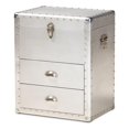 thumbnail image 1 of Baxton Studio Serge Silver Metal 2-Drawer Accent Storage Chest, 1 of 11