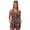 Colorful Boho Floral, variant on Womens Tankini Swimsuits with Shorts & Pockets - Yellow Lemon Two Piece Tummy Control Bathing Suits High Neck Swimwear