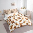thumbnail image 3 of Homewish Kawaii Highland Cattle 7-Piece Twin Bedding Sets,Rustic Farm Animal Bedding Comforter Set,Orange Flower Floral Sheet Sets For Teens,Luxury Bedroom Decor Reversible, 3 of 8