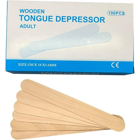 Endure Wooden Tongue Depressor, 6 Inch Length, Non-Sterile, Box of 100