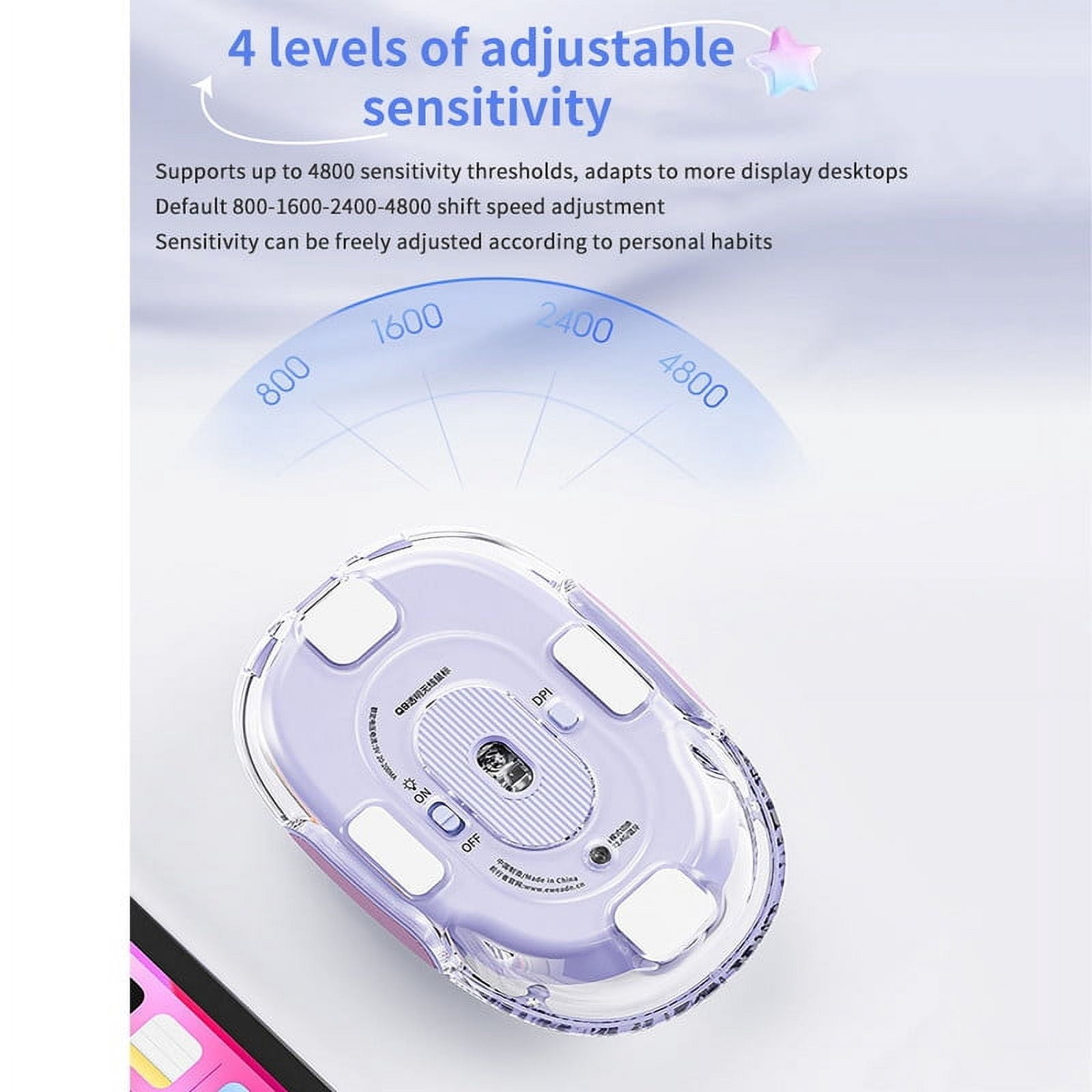 Wireless Bluetooth Mouse, Mute Mouse, High Color Value Rechargeable Gaming Games Compact Laptop Mouse for Girls Office Games
