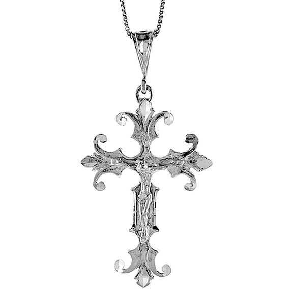 925 Sterling Silver Large Cross Crucifix Charm Pendant 50mm