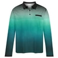 thumbnail image 4 of Mens Golf Shirts Long Sleeve Pullover Button Collared T-Shirts Casual Gradient Polka Dot Printed Breathable Going Out Athletic Workout Tees Tops, 4 of 4
