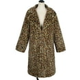 thumbnail image 4 of Yucgh Women's Winter Fashion Casual Lapel Leopard Print Plush Long Coat, Elegant and Warm Overcoat for Cold Seasons, Fashionable Design,L, 4 of 7