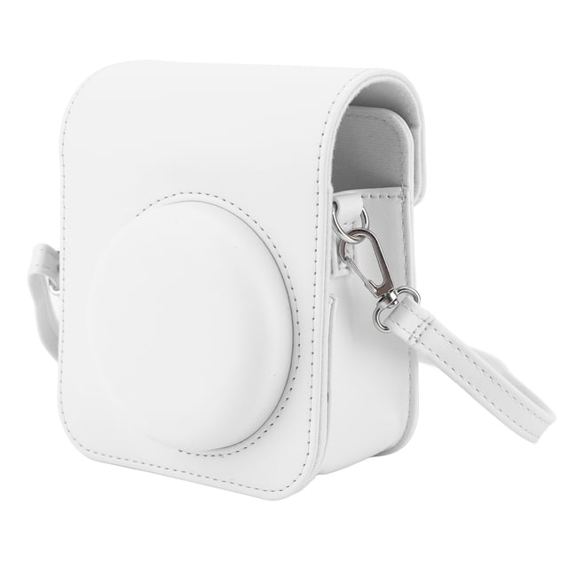 Mini Instant Camera Protective Bag PU Camera Case With Adjustable Shoulder Strap For Fujifilm Instax Mini 12 Camera White