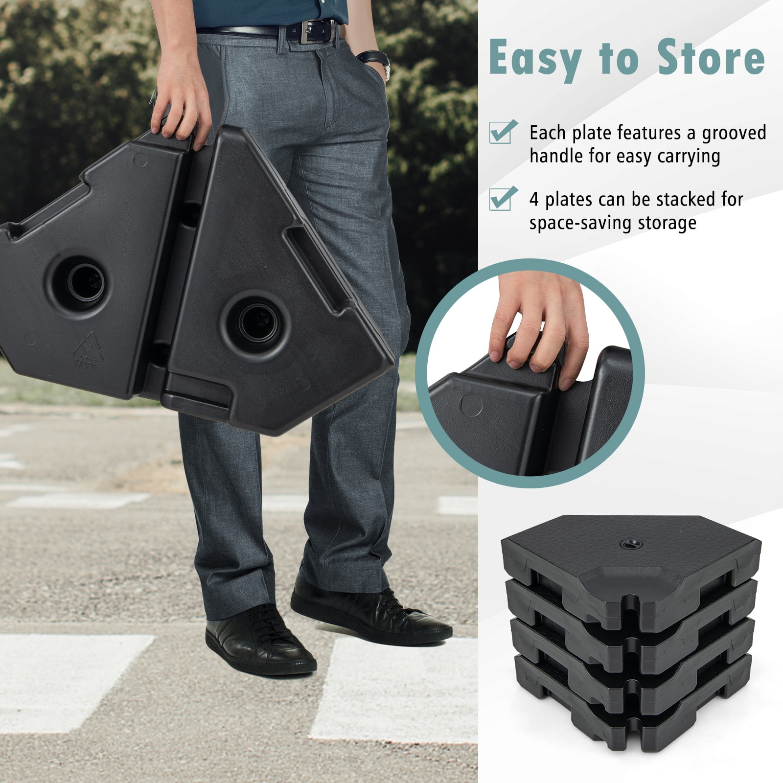 Topbuy Octagonal Weight Base Cantilever Offset Umbrella Weights Base PlateSet