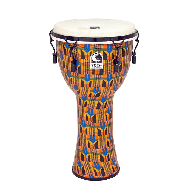 Toca Freestyle Mechanically Tuned Djembe - 12', Kente Cloth