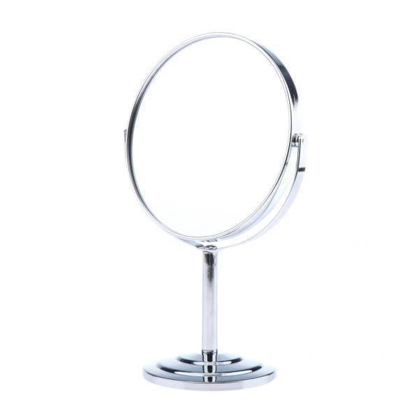 Espejo de Maquillaje Giratorio Salvador 2x6 Pulgadas 2 Caras Plateado