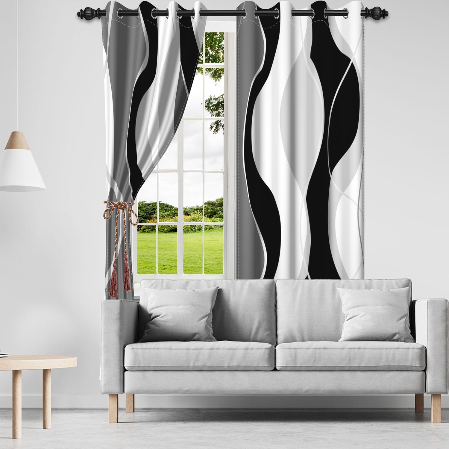 Lfeey Room Darkening Curtains, Blackout Curtains 84 inch Long 2 Panels Set, Black out for Dining Room Windows