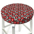 thumbnail image 3 of Rateoe Red Floral Pattern Round Bar Stool Seat Covers,Washable Stool Cushion Slipcover Elastic Bar Chair Covers for 12-14 Inch Chair -12 inch, 3 of 7