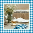 thumbnail image 2 of GFI LINEN CLUBS Cotton Gingham Check Pre-Washed Dinner Napkins 18x18Inch, 12 Pack, Color Spa Blue & White with 1 Inch Decorative Selvedge Meter Cornered Finish, 2 of 2