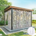 thumbnail image 4 of 1 Panel Outdoor Curtains for Patio Waterproof 54"x84", Butterflies Flowers Weatherproof Privacy Outsides Curtains, Vintage Geometric Colorful Glass Floral Grommet Thermal Drapes for Cabana Porch, 4 of 8