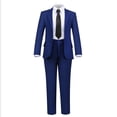 thumbnail image 2 of Yumcute Boys Formal Suit Set 5 Pieces Kids Tuxedo Ring Bearer Outfit Blue, 2 of 5
