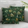 thumbnail image 3 of COMIO  Pillowcase Green Botanical Floral Leaves Print Decorative Bed Pillow Cover with Envelope Closure Hotel Quality Soft Breathable, 3 of 5