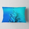 thumbnail image 2 of Designart Dolphin in Blue Sea - Seascape Throw Pillow - 12x20, 2 of 5