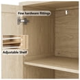 thumbnail image 6 of MDQMD Modern 70'' Farmhouse Rattan Sieboard with 4 Doors,Accent Cabinet with Adjustable Shelves,Natural Wood Rattan Buffet Cabinet for Living Room, 6 of 9