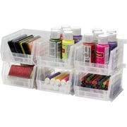 Akro-Mils Stackable Storage Bins, AkroBins 30210 Stacking Organizer, 5x4x3, Blue, 6-Pack