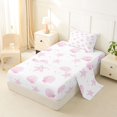 thumbnail image 2 of spefrowx Simple Line Shell Twin Sheets for Girls, Pink Dot Starfish Coastal Bedding, 3pcs, 1 Flat Sheet, 1 Fitted Sheet and 1 Pillowcase, 2 of 5