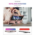 thumbnail image 5 of For Samsung Galaxy Z Fold 3 Case ,Heavy Duty Shockproof Body Phone Cover Built in Metal Rotated Magnetic Ring Holder Kickstand,Dropproof,Dustproof,Dual Layer Military-Grade Drop protection,Rosegold, 5 of 8