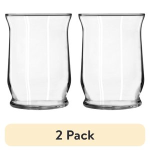 Libbey Clear Glass 8" Hurricane Floral Vase (2-Pack)