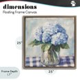 thumbnail image 4 of Stupell Industries French Country Hydrangeas on Gingham Tablecloth Brown Floating Frame Canvas Art, 25 x 25, by Petals Prints Design, 4 of 8