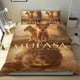 thumbnail image 1 of Mufasa Conjunto de sábanas temático, trío de piezas, cómodo y amigable con la piel, diseño único, regalo de decoración para el hogar para familiares, amigos y fans,140cm *210cm, 1 of 6
